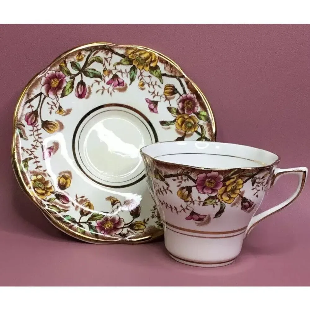 VINTAGE ROSINA DEMITASSE TEA COFFEE SET CUP & SAUCER SET ENGLAND FINE BONE CHINA